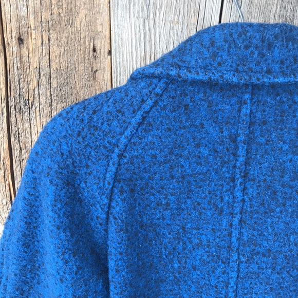 SOLD! VTG 70s Ferncroft 100% Wool Mottled Blue Overcoat, 11/12P, Union Made - Picture 4 of 9